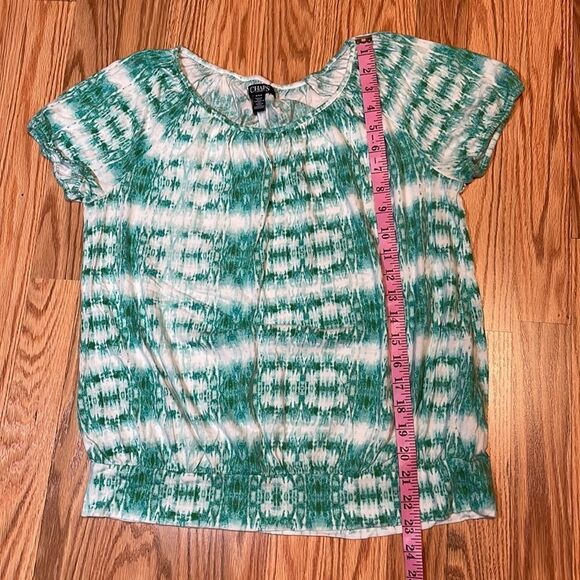 Chaps Green Tie Dyed Top, Medium - Picture 6 of 7